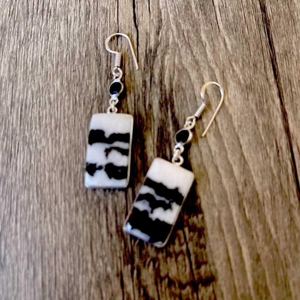 White Buffalo Turquoise Earrings - Picture 5 of 6